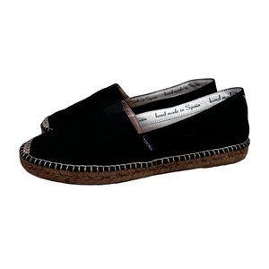 Viscata Sitges Canvas Espadrille Shoe Black size 42 US 9 Men NWOT